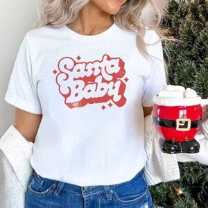 White 'Santa Baby' Graphic T-Shirt